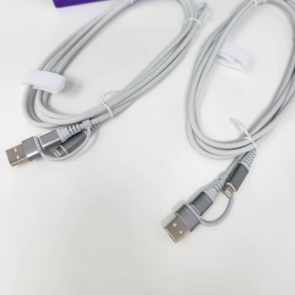 Lisen A/C To L Data Cable 2-Pack 6.6ft White - Picture 3 of 6